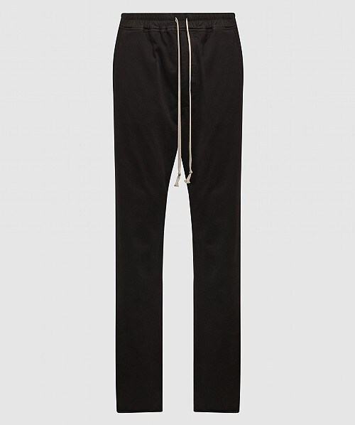 Rick Owens Black Hollywood Heavy Drawstring Cropped Trousers In Black
