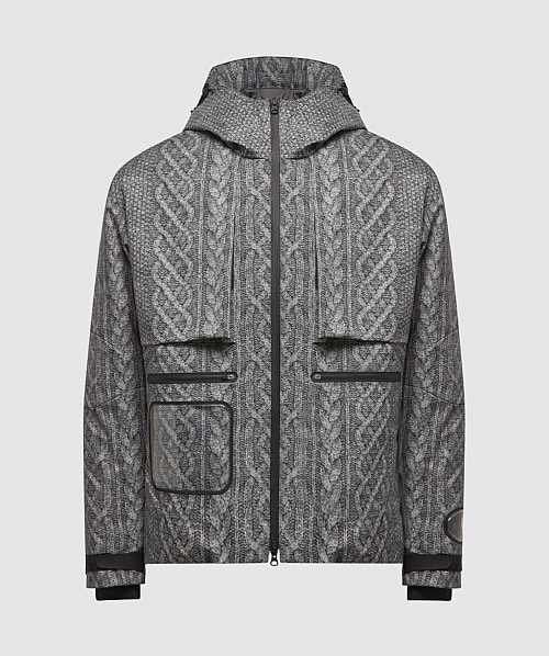 Shop Undercover Pattern Hooded Jacket In Grey