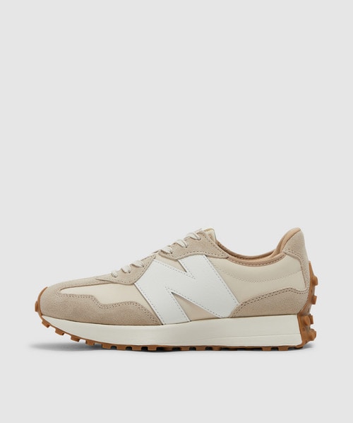 Shop New Balance 327 Sneaker In Beige/white/gum