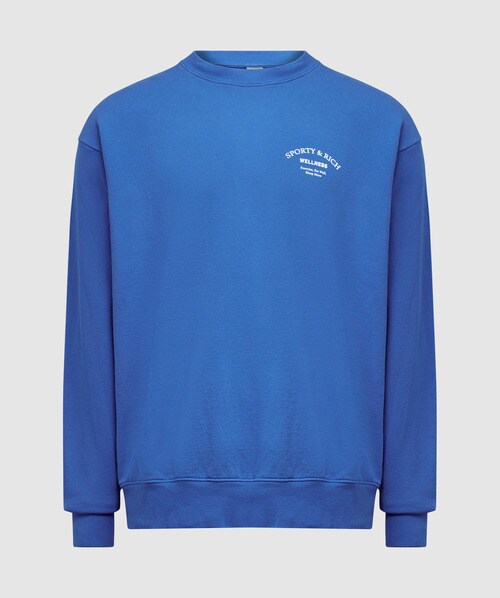 Sporty And Rich Wellness Studio Crew-neck Sweatshirt In Sapphire/white