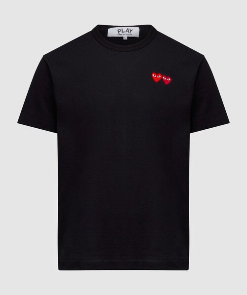 COMME DES GARÇONS PLAY SMALL DOUBLE CHEST LOGO T-SHIRT