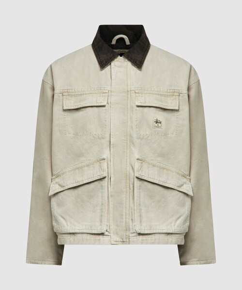 Stussy Washed Canvas Shop Jacket In Bone | ModeSens