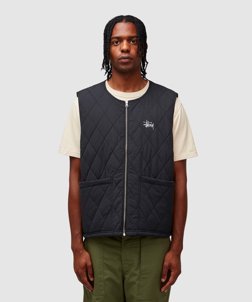 Stüssy Diamond quilted vest | BLACK | SEVENSTORE