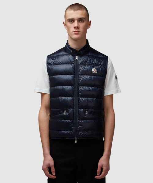 Shop Moncler Gui Gilet Vest In Navy