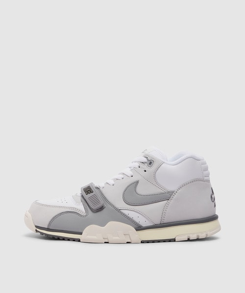 Nike Air Trainer 1 Leather High-top Trainers In Photon Dust/lt Smoke Grey-smoke Grey-white