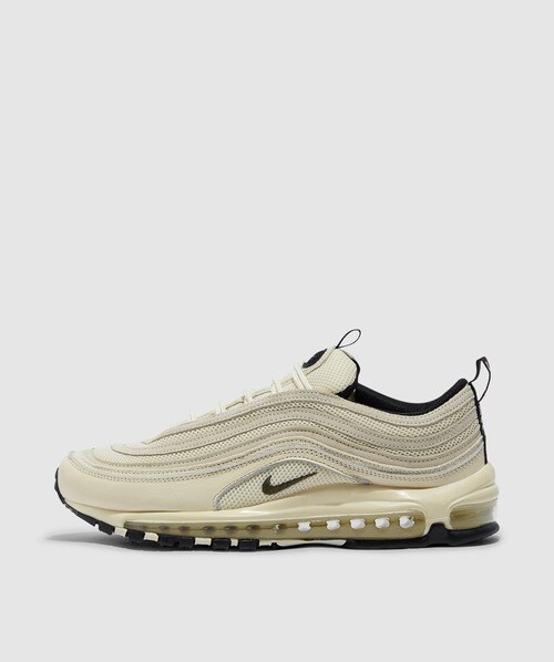 Nike Air Max 97 Logo-embroidered Leather And Mesh Low-top Trainers In Coconut Milk/univ Red-black