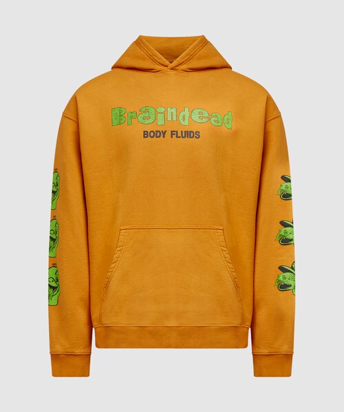 Brain Dead Orange Cotton Hoodie In Light Brown