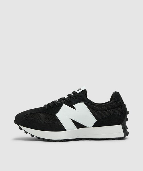 Shop New Balance 327 Sneaker In Black/white/white