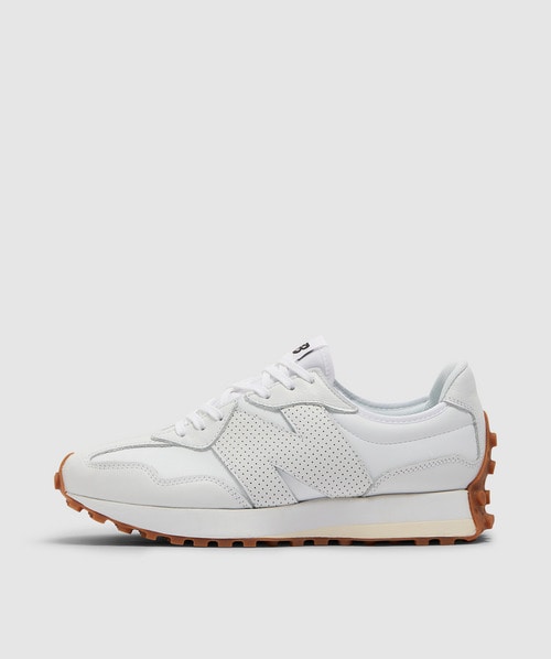 New Balance Womens 327 Sport Luxe Sneaker In White/white/gum ModeSens