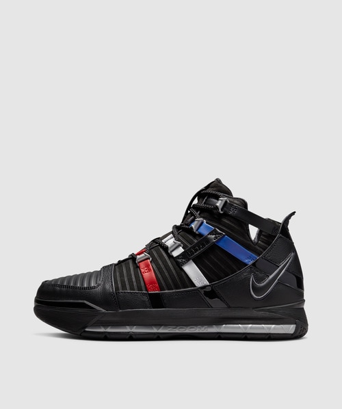 Shop Nike Zoom Lebron Iii Qs Sneaker In Black/metallic Silver-university Red