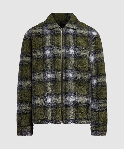 Stüssy Shadow plaid sherpa zip jacket 