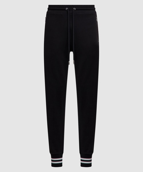 Moncler Cuff Stripe Sweatpant In Black