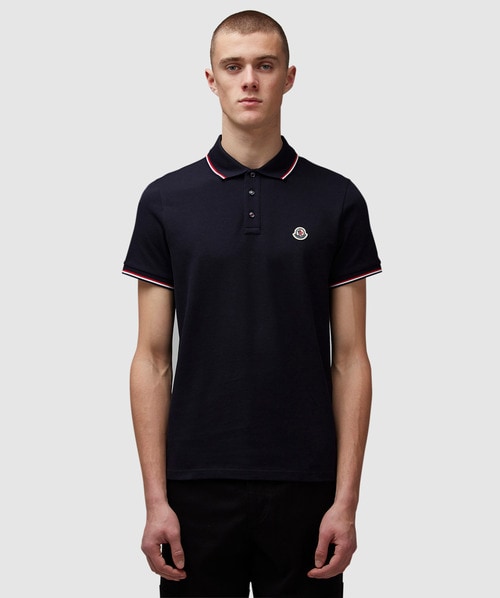 Moncler Logo Polo Shirt In Navy