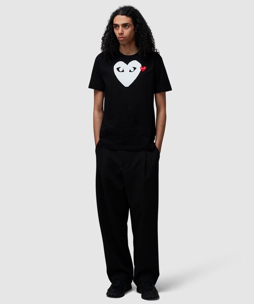 Comme des Garçons PLAY Double heart logo t-shirt BLACK SEVENSTORE