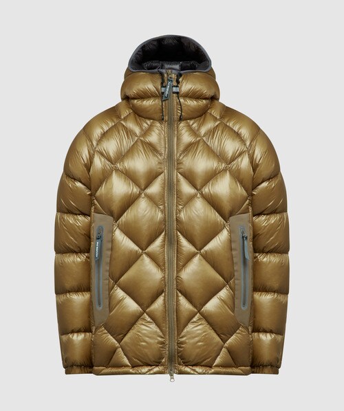 And Wander Brown Diamond Stitch Down Jacket In Camel
