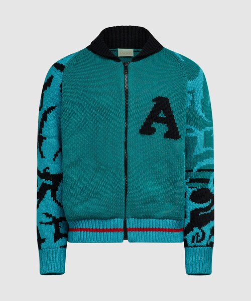 Aries Varsity Brand-embroidered Recycled-wool, Wool And Recycled Polyamide Jumper In Multi