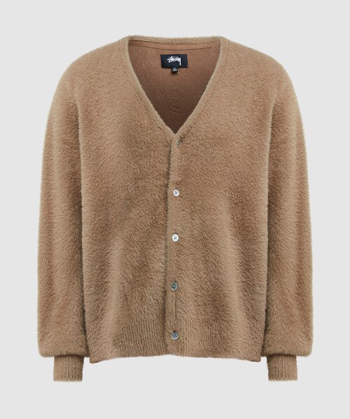 Stussy Shaggy Cardigan In Taupe | ModeSens