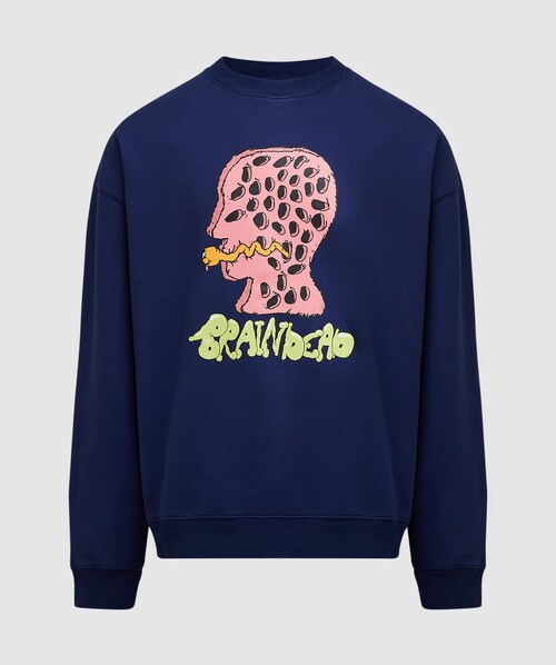 Brain Dead Blue Worm Hole Sweatshirt In Slate