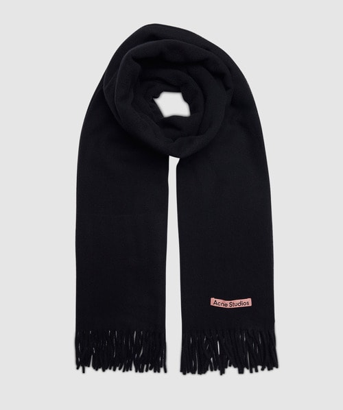 Acne Studios Canada Skinny Wool Scarf In Black