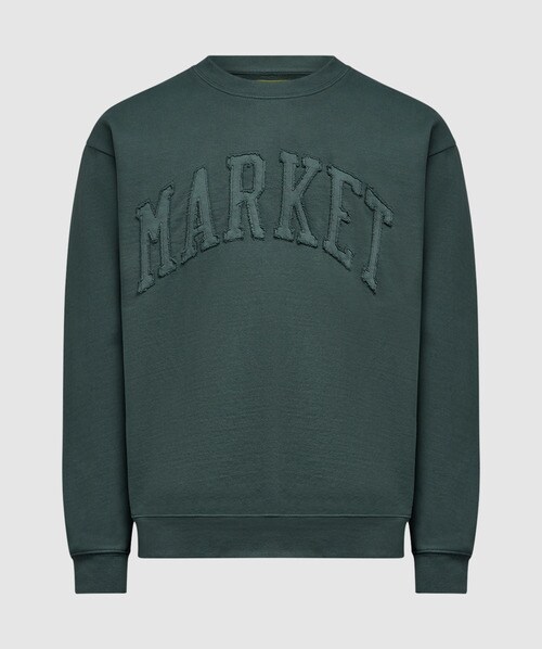Market Oversized Fit Crew-neck Sweatshirt With Embossed Logo In Alpine