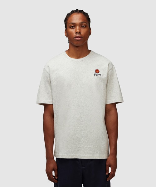 Kenzo Crest Logo Classic T-shirt In Pale Grey