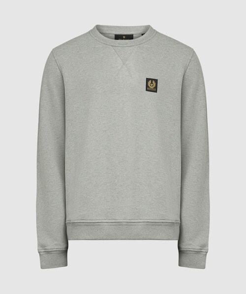 Belstaff Sweatshirt With Logo Patch In Grey Melange
