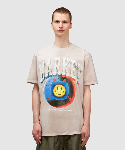 Market T-shirt Smiley Happiness In Lavender Tie-dye