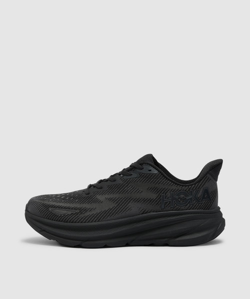 Hoka One One W Clifton 9 Woman Sneakers Black Size 7.5 Textile Fibers In Black / Black