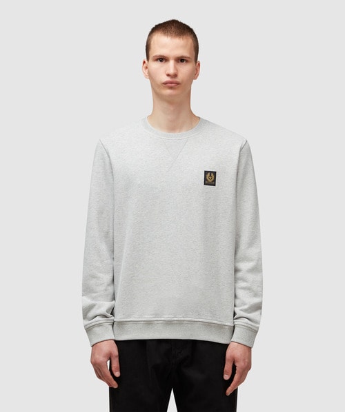 Shop Belstaff Patch Sweatshirt In Old Silver Heather