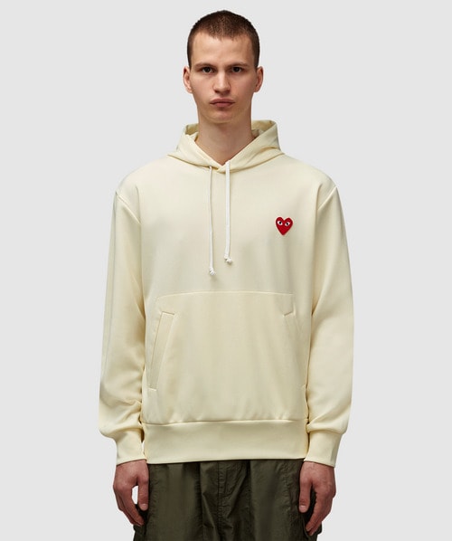 Comme Des Garçons Play Small Chest Heart Hoodie In Ivory