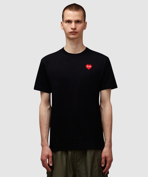 Shop Comme Des Garçons Play Invader Heart T-shirt In Black