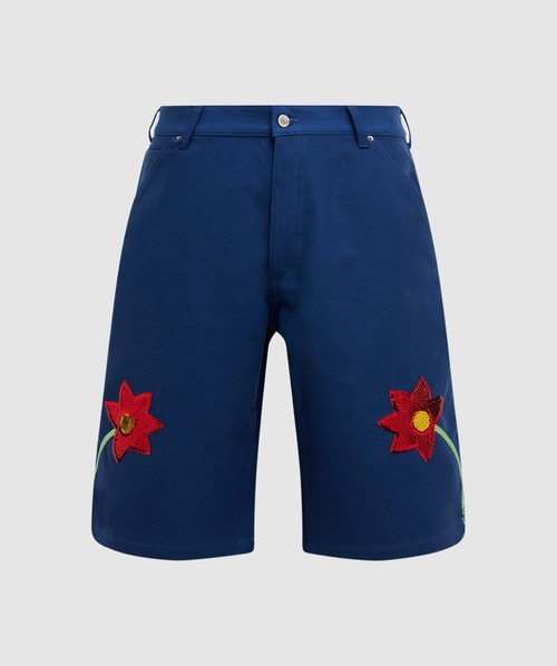 Sky High Farm Embroidered Workwear Denim Short In Blue