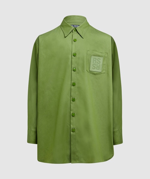 Raf Simons Oversized Denim Shirt In Green