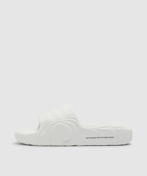 Shop Adidas Originals Adilette 22 Slider In Crystal White/crystal White/core Black