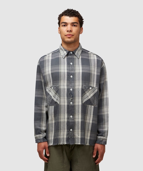 Saint Mxxxxxx Check Flannel Shirt In Black