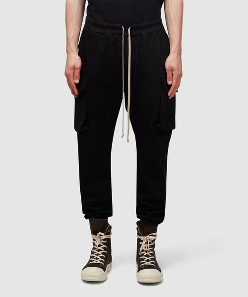 Shop Rick Owens Mastodon Cut Cargo Pant In Black