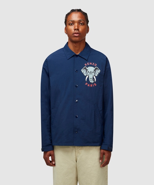 Shop Kenzo Light Coach Jacket In Midnight Blue