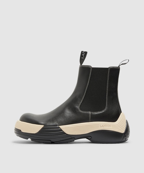 Shop Lanvin Flash-x Bold Lace Up Boot In Black/cream