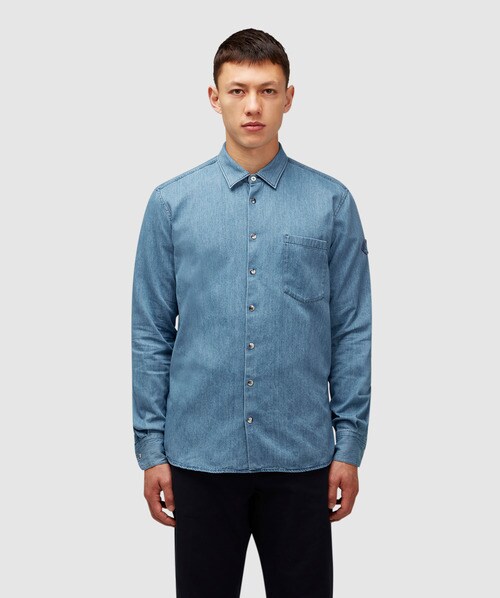 Moncler Chambray Shirt In Blue