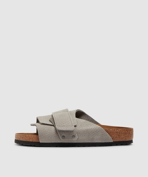 Birkenstock Kyoto Adjustable-fastened Leather Sandals In Whale Grey