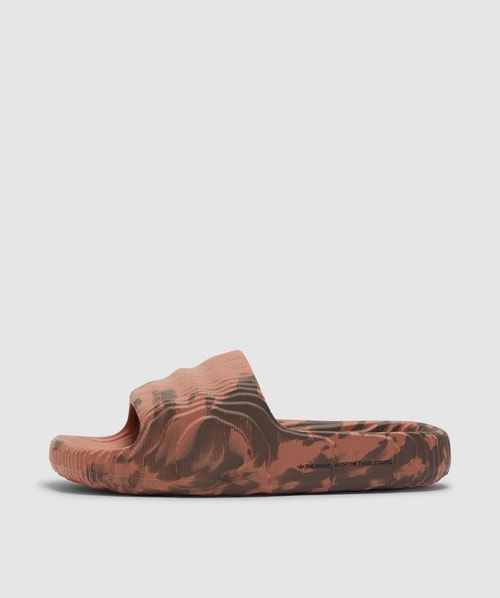 Shop Adidas Originals Adilette 22 Slider In Clay Strata/earth Strata/core Black