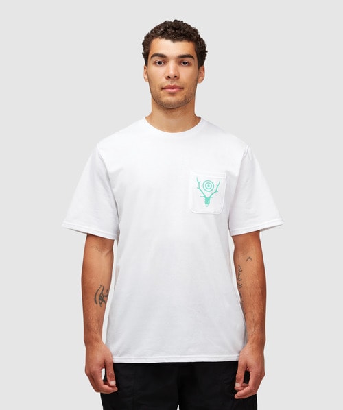 South2 West8 Round Pocket T-shirt In White