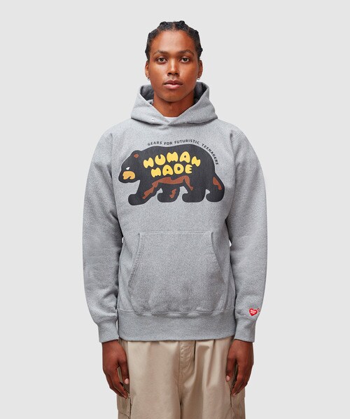 Heavyweight Bear Hoodie In Grey