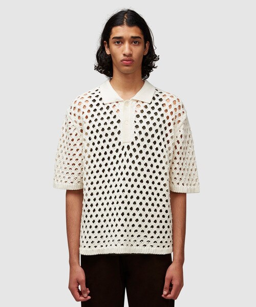 STUSSY BIG MESH POLO SWEATER