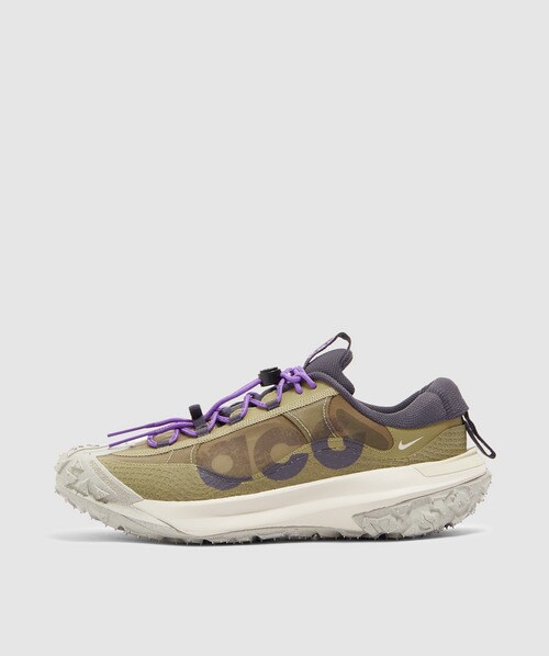 Nike Khaki Acg Mountain Fly 2 Low Sneakers In Neutral Olive/gridiron-action Grape-lt Orewood Brn