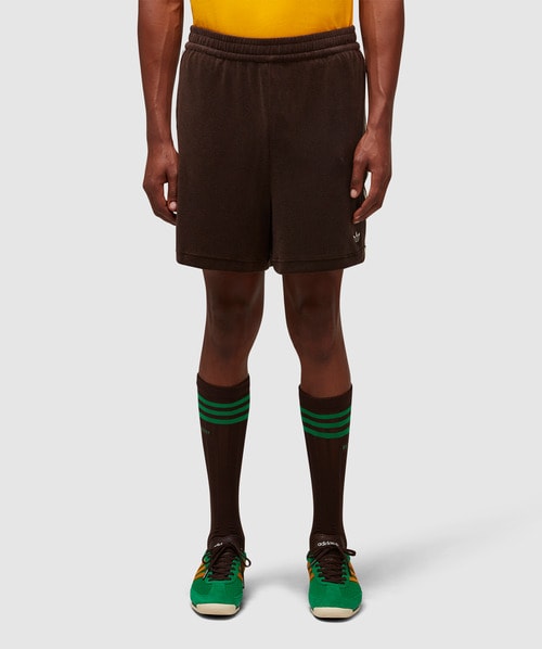 Adidas X Wales Bonner Logo Track Short In Dark Brown