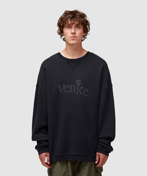 Shop Erl Venice Sweatshirt In Black