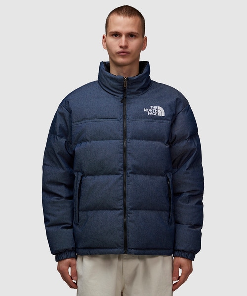 Shop The North Face 1992 Reversible Nuptse Jacket In Denim Blue/tnf Black