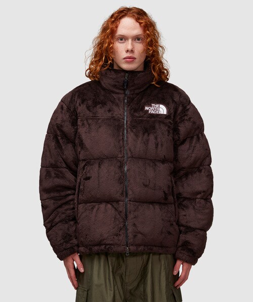 Shop The North Face Versa Velour Nuptse Jacket In Coal Brown