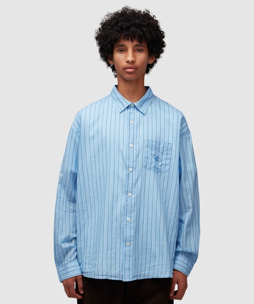 Stussy Lightweight Classic Shirt In Blue Stripe